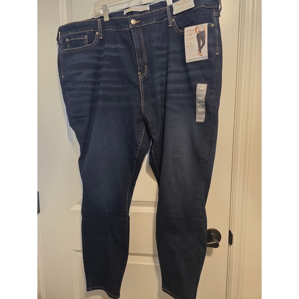 Signature Levi Strauss Skinny Jeans Womens 26S Dark Blue NWT High Rise Shaping